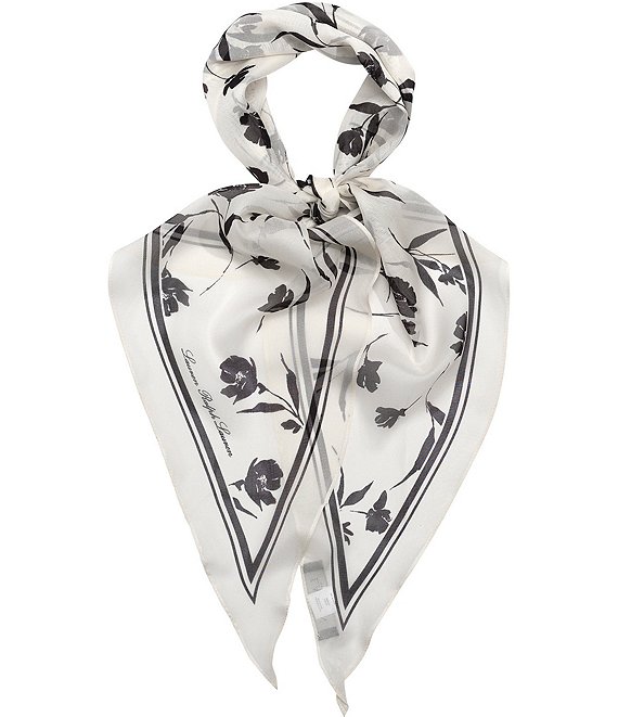Lauren Ralph Lauren Shadow Floral Diamond Silk Scarf | Dillard's
