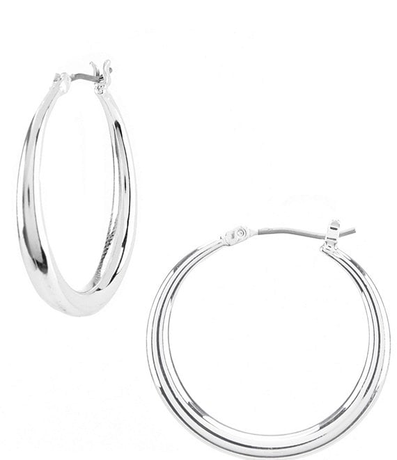 Lauren Ralph Lauren Silver Gradual Hoop Earrings | Dillard's