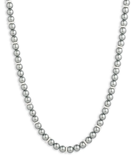 Lauren Ralph Lauren Silver Tone Grey Pearl Collar Necklace | Dillard's