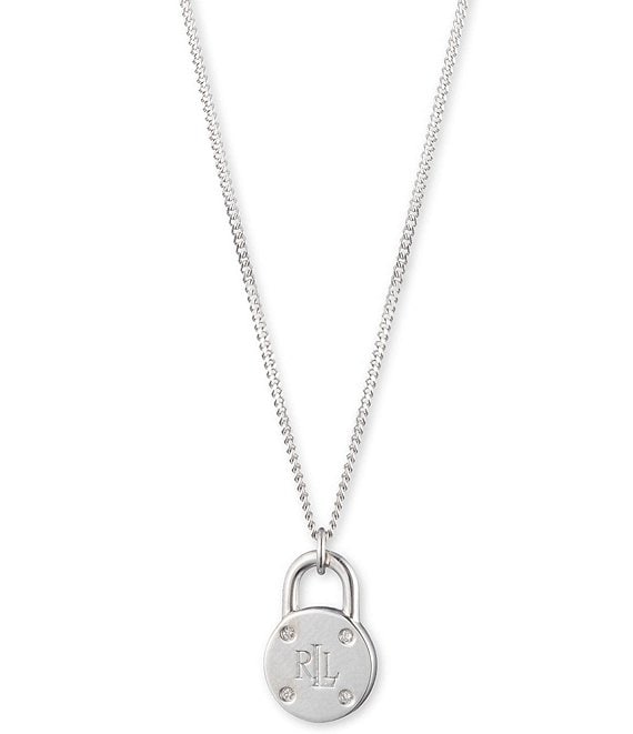 Sterling Silver lock key design Necklace - 1000031057