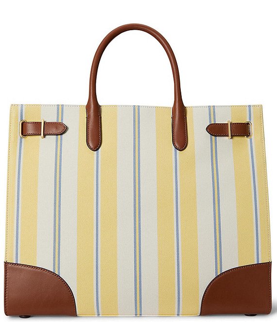 Lauren Ralph Lauren Devyn Striped Canvas Extra-Large Tote Bag