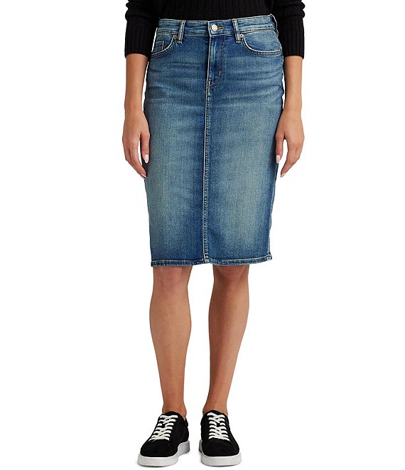 Denim Pencil Skirt | 50s Rockabella Style - Official Rumble59 Shop for Jeans,  Jackets & Clothing
