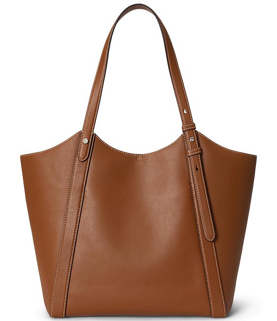 Lauren Ralph Lauren Tasha Nappa Leather Large Tote Bag | Dillard's