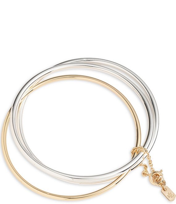 Lauren Ralph Lauren Two Tone Connected Bangle Bracelet Set