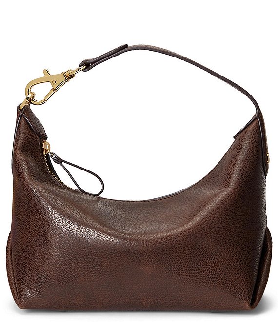 Lauren Ralph Lauren Waxed Leather Small Kassie Shoulder Bag