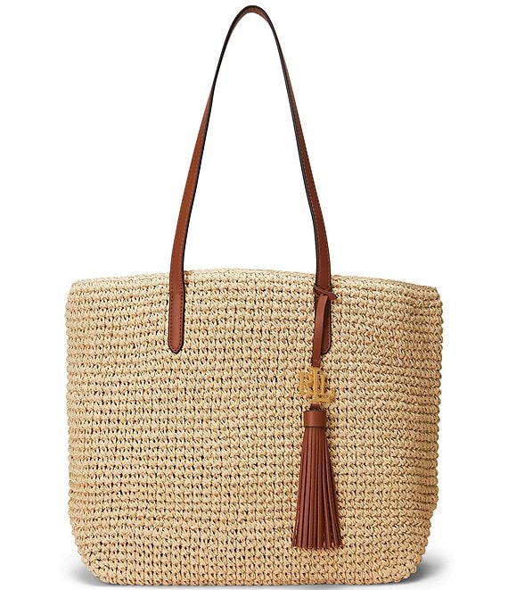 Lauren Ralph Lauren Whitney Medium Straw Tote Bag