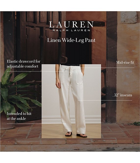 パンツ Lauren Ralph Lauren 00s Linen Slacks Lauren Ralph Lauren Wide Leg Linen Pants | Dillard's