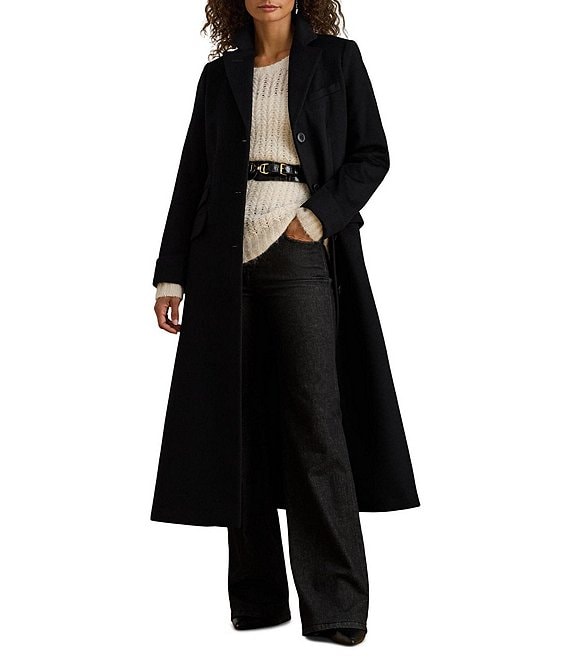 Lauren Ralph Lauren Wool Blend Notch Lapel Single Breasted Walker Coat