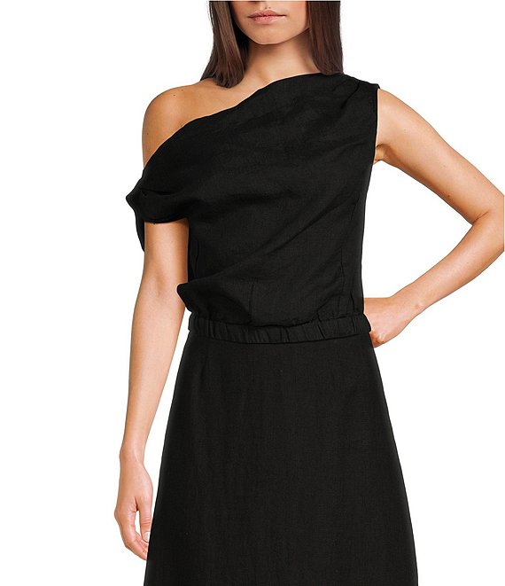 Le' AL.X Coordinating Linen Asymmetrical One Shoulder Cowl