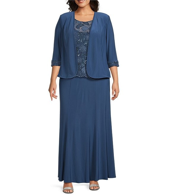 R&M Richards Women's Two-Piece Embellished A-Line Midi Dress with Jacket -  Walmart.com
