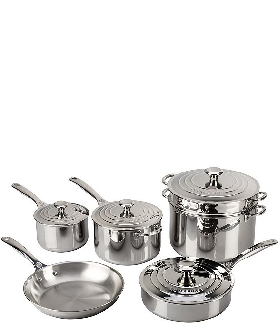 Le Creuset Stainless Steel 10-Piece Cookware Set 