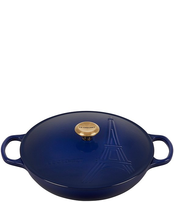 Color:INDIGO - Image 1 - Eiffel Tower Collection Signature Braiser with Gold Knobs