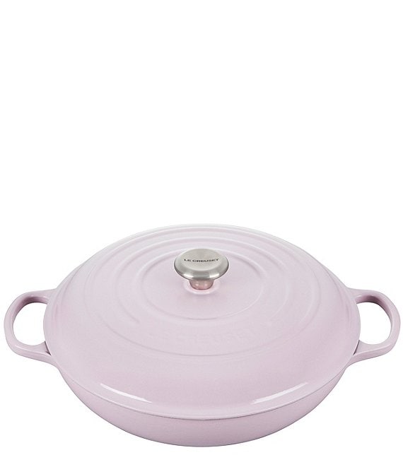 Color:Shallot - Image 1 - Signature 5-Qt Enameled Cast Iron Braiser with Stainless Steel Knob