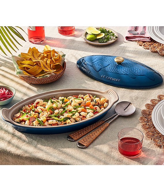 Le Creuset Stoneware Heritage Fish Baker, 1.7 Qt. | Dillard's Le Creuset Stoneware Heritage Fish Baker, 1.7 Qt. | Dillard's