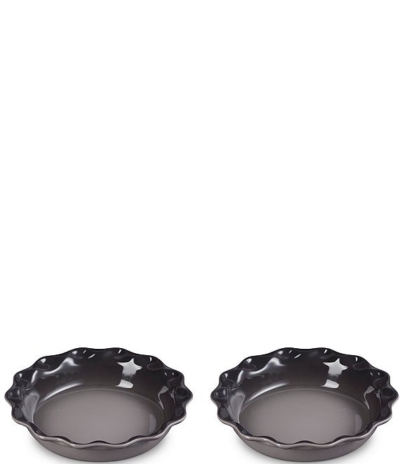 Le Creuset Stoneware Set of 2 Heritage Fluted Pie Dish, 9-in.