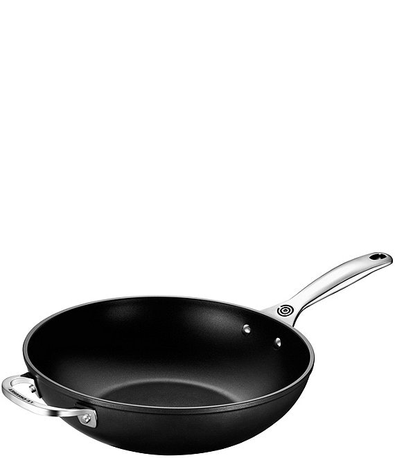 Color:Black - Image 1 - Toughened Nonstick Pro 12#double; Stir Fry Pan with Helper Handle