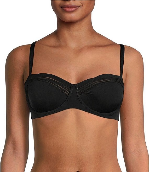 Color:Black - Image 1 - Second Skin Unlined Underwire Back Smoother T-Shirt Bra