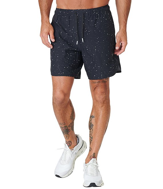 Legends Luka Drawstring Moisture Wicking Splatter Print 5#double; Inseam Shorts