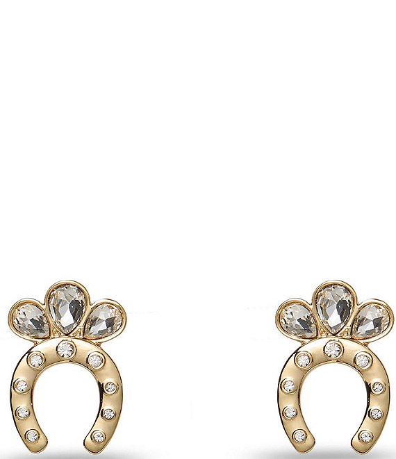 Lele Sadoughi Horseshoe Crystal Stud Earrings