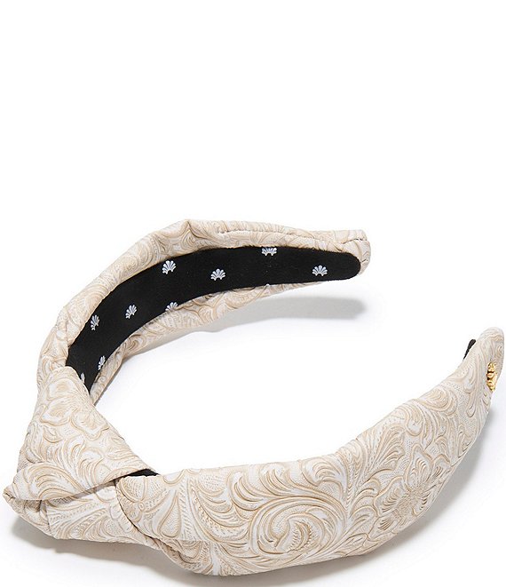 Lele Sadoughi Knotted Tooled Faux Leather Headband