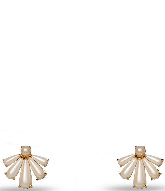 Lele Sadoughi Scallop Pearl Stud Earrings