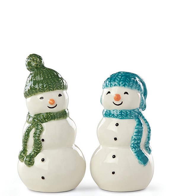 Ganz Snowman with Candy Cane Salt & Pepper Shaker Set