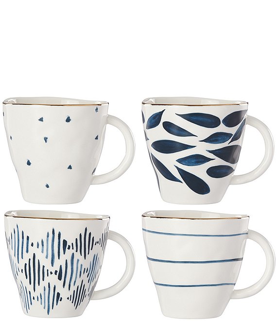 Color:Blue/White - Image 1 - Blue Bay Assorted Dessert Mugs Set of 4