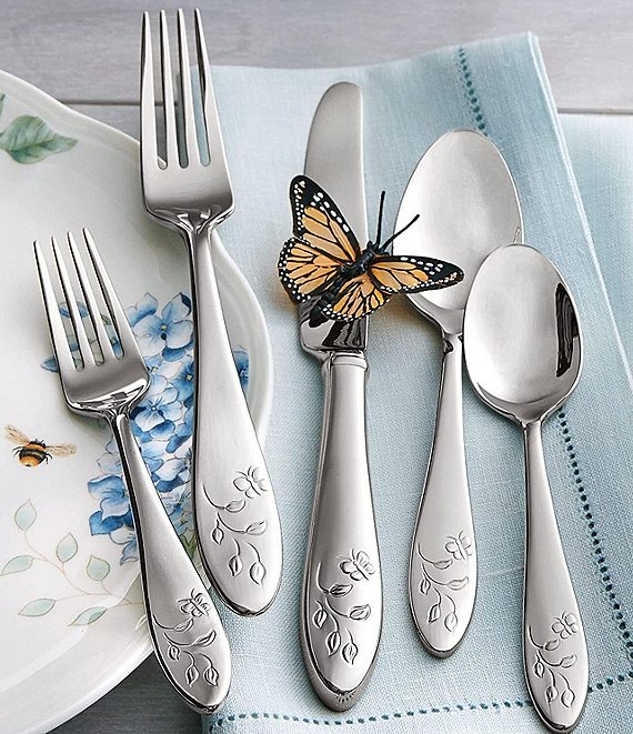 Lenox Butterfly Meadow 65-Piece Stainless Steel Flatware Set