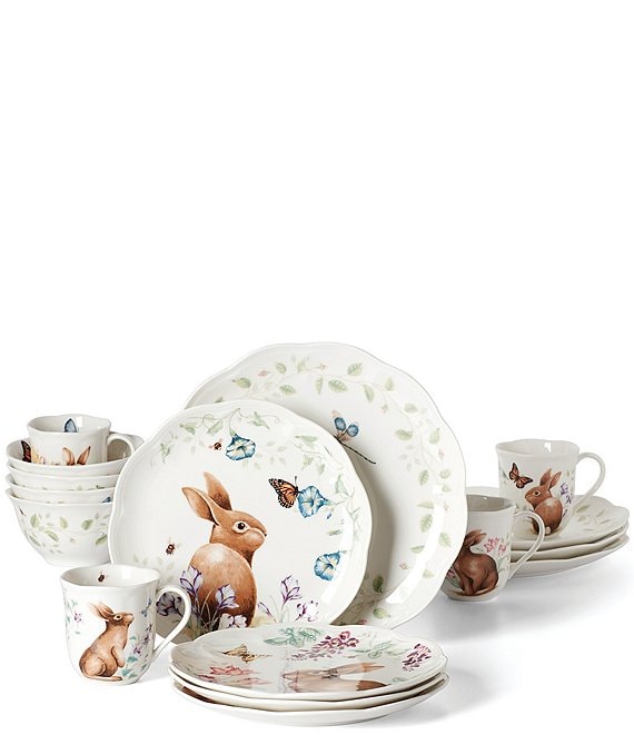 Lenox Butterfly Meadow Bunny 16-Piece Dinnerware Set