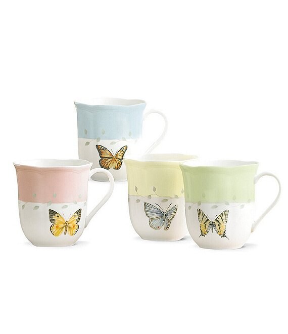 Lenox Butterfly Meadow 4-Piece Porcelain Mug Set