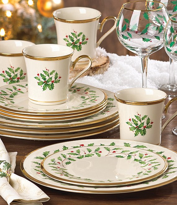 Lenox Holiday 12-Piece Floral Motif Dinnerware Set | Dillard's