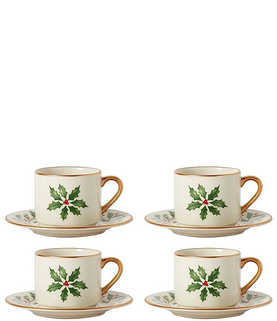 Espresso Set, Calçada Portuguesa Set of 4 Espresso Cups & Saucers