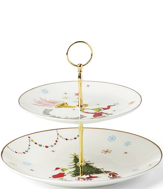 Lenox Merry Grinchmas 2-Tier Server, Ivory - Image 1