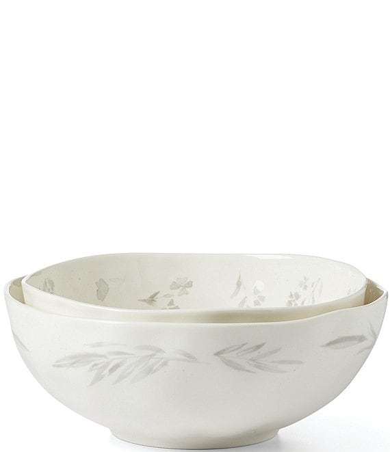 Color:White - Image 1 - Oyster Bay Collection Assorted 2-Piece Nesting Bowls