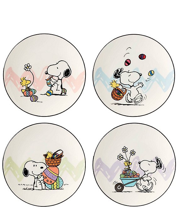 Lenox Peanuts 4-Piece Easter Accent Plates Set