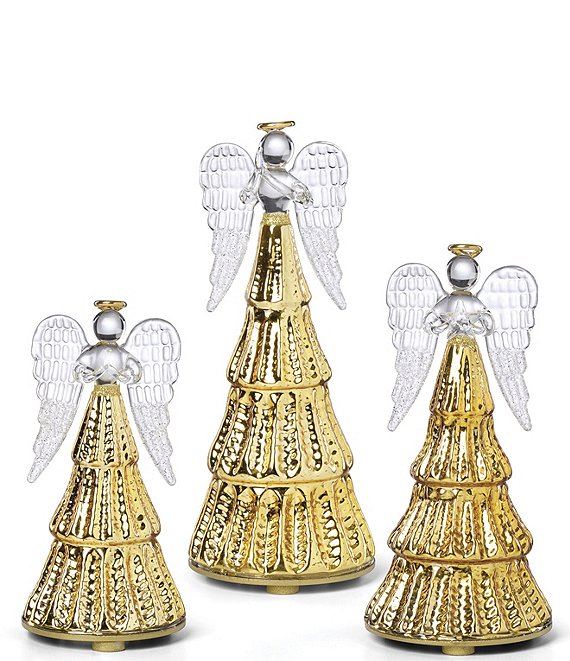 Lenox Radiant Light Collection Light Lit Angel Figurines, 3-Piece Set