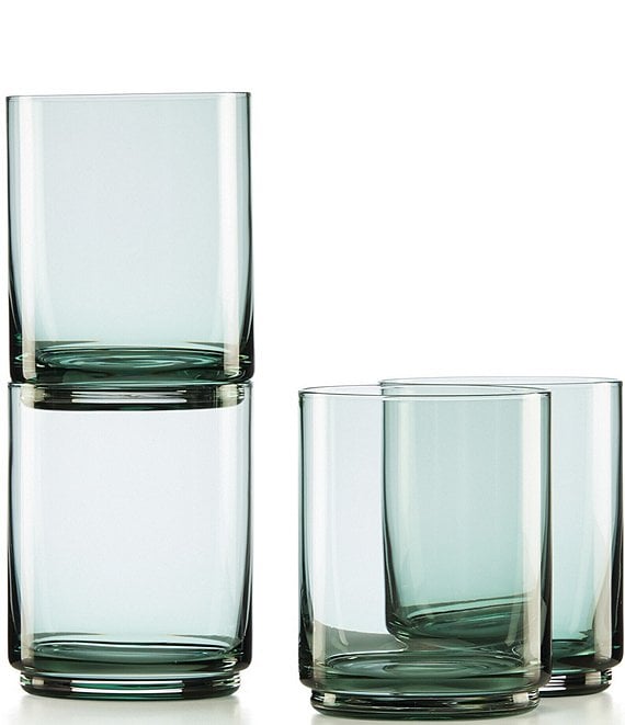 Color:Forest Green - Image 1 - Tuscany Classic Stackable 4-Piece Blue Tall Glasses