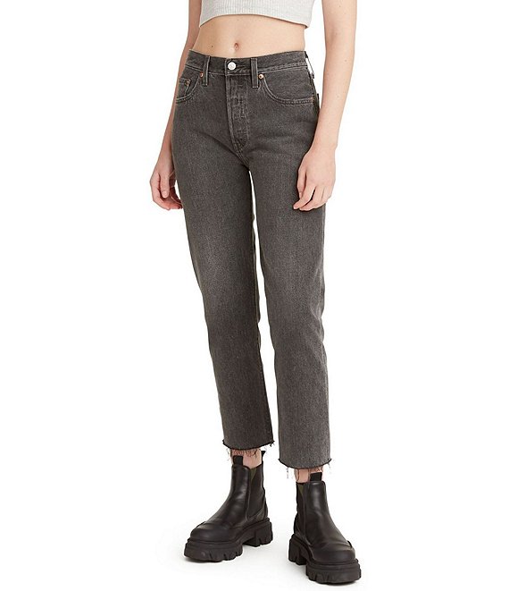 Color:Get Off My Cloud - Image 1 - Levi's® 501 High Rise Cropped Straight Leg Jeans