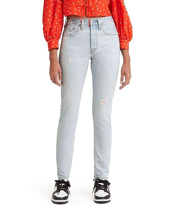 Color:Ojai Snow - Image 1 - 501 High Rise Skinny Jeans