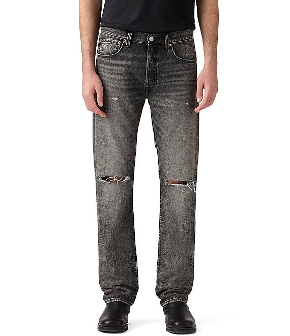 Levi's Levi's® 501 Original Distressed Denim Jeans, Black Sand Beach - Image 1