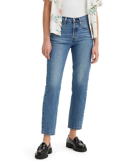 Levi s 501 Original Mid Rise Fitted Cropped Jeans