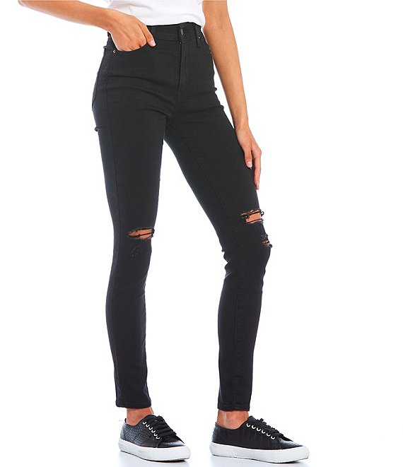 Color:Close To The Edge - Image 1 - Levi's® 721 High Rise Distressed Knee Skinny 30#double; Inseam Jeans
