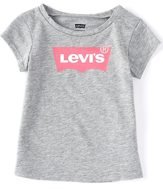 Color:Grey - Image 1 - Levi's® Baby Girl 12-24 Months Short-Sleeve Batwing Tee
