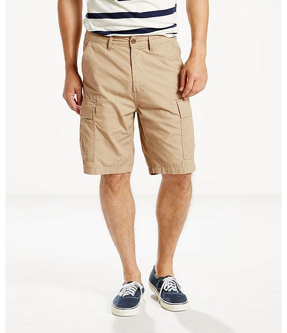 Color:True Chino - Image 1 - Levi's® Carrier Twill Ripstop 9.5#double; Inseam Cargo Shorts