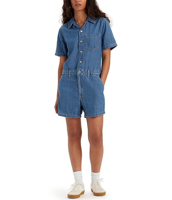 Levi s Heritage Short Sleeve Denim Romper Dillard s