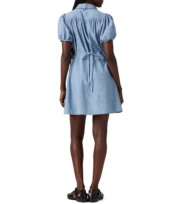 2017 short sleeve denim dress Levi's® Lea Mini Topshop Pants:40 Two-Piece Sets Cotton silk fabric Heavy Ulla Johnson knows what