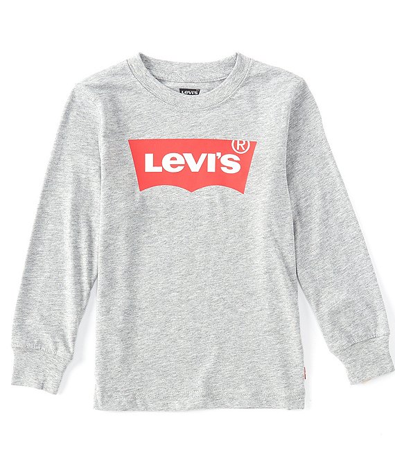 Color:Grey - Image 1 - Levi's® Little Boys 2T-7 Long Sleeve Batwing Tee