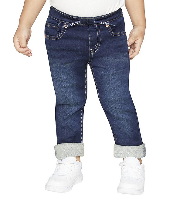 Color:Rocket - Image 1 - Levi's® Little Boys 2T-7X Skinny-Fit Printed Drawstring Pull-On Denim Pants