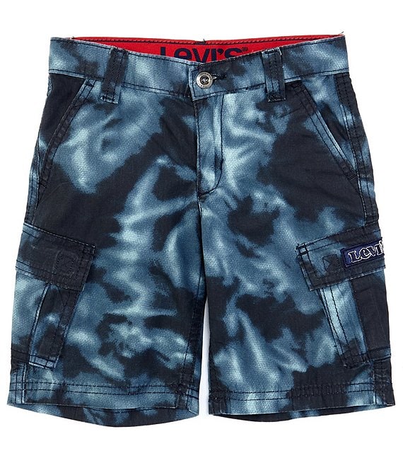 Color:Tie Dye Blue - Image 1 - Levi's® Little Boys 2T-7 Tie-Dye Relaxed-Fit Cargo Shorts