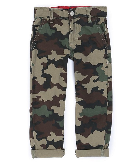 Color:Cypress - Image 1 - Levi's® Little Boys 2T-7X 502™ Regular Tapered-Fit Camo Twill Chino Pants